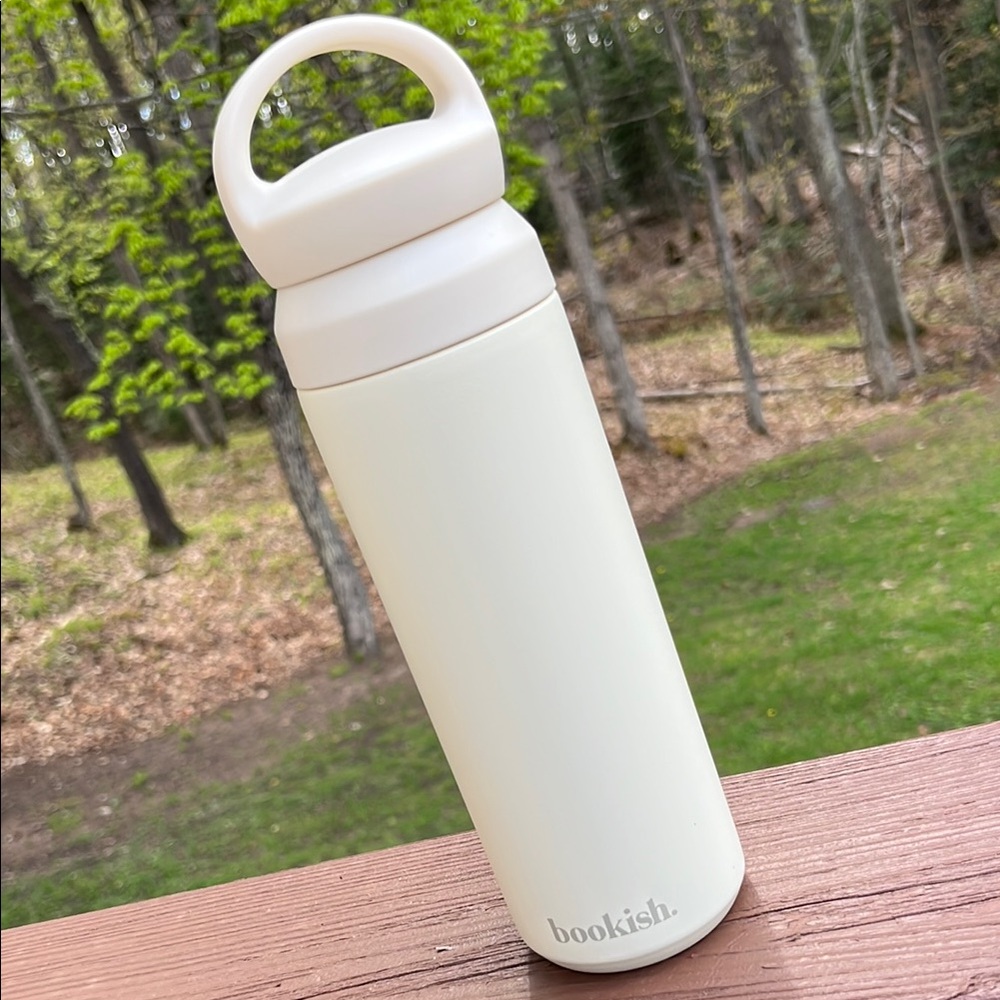 Bookish Cream Water Bottle